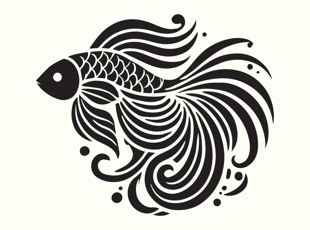 Black Fish Silhouette Wall Art for a Bold and Elegant Nature-Themed Interior vector