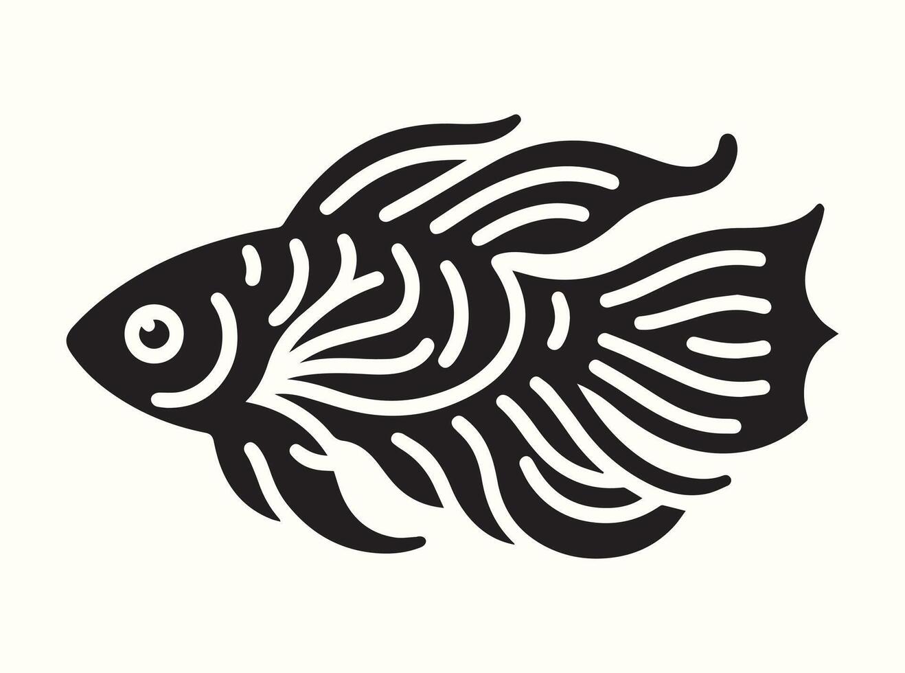 Black Fish Silhouette Designs Perfect for Contemporary Ocean-Inspired Wall Art vector