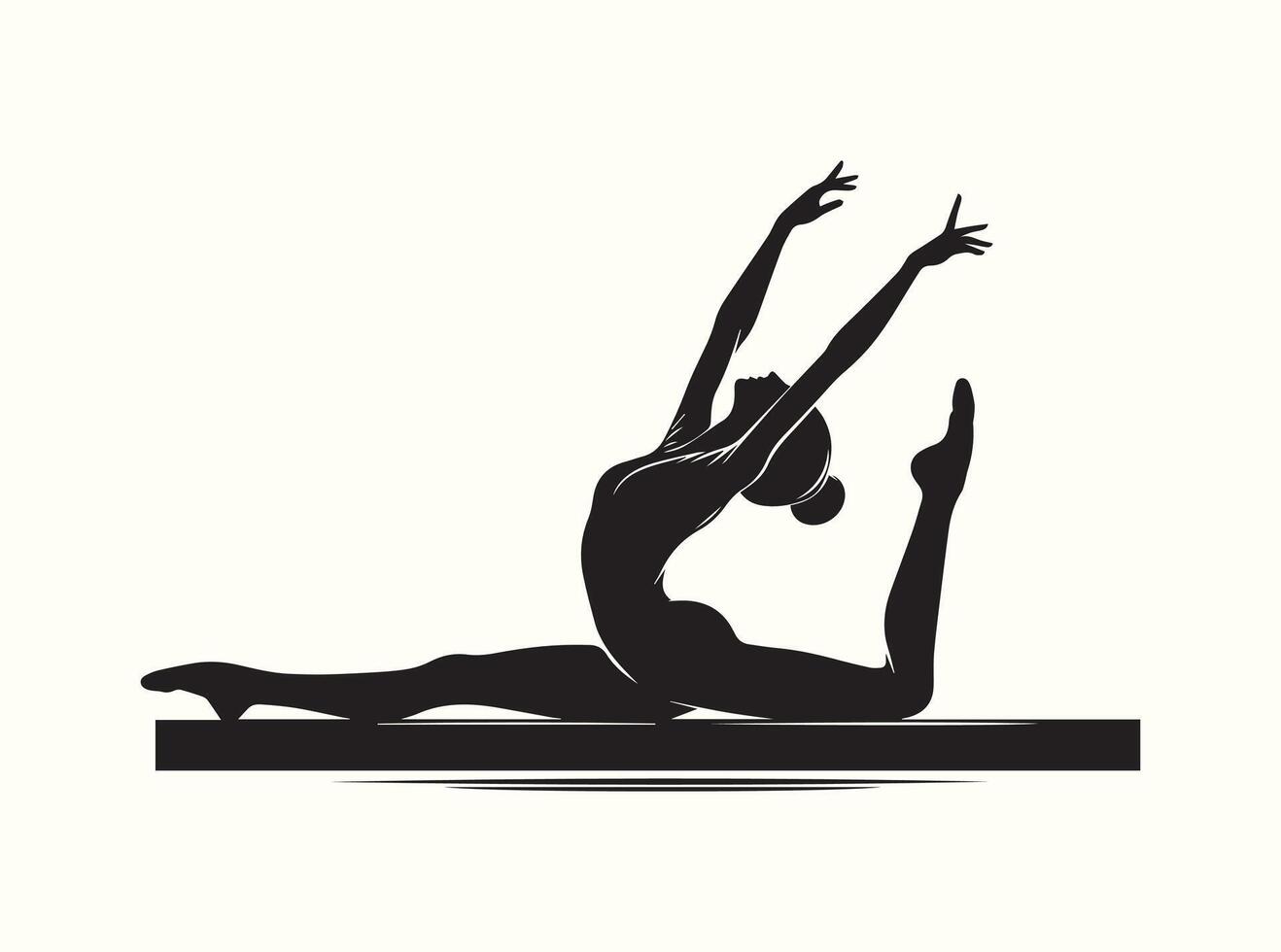 Black Silhouette of Gymnast Pose for a Stylish Fitness-Themed Interior Design vector