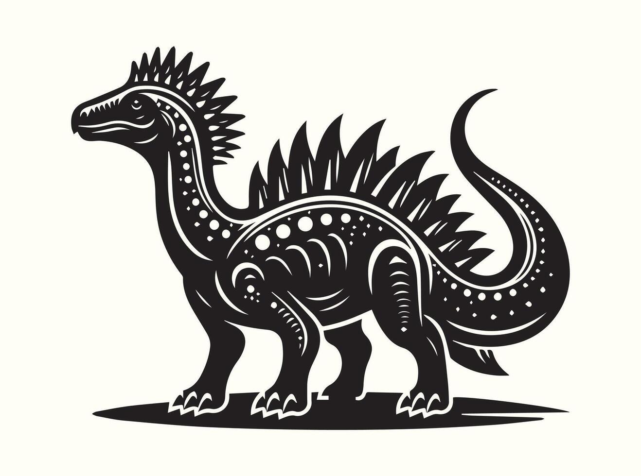 Black Dinosaur Silhouette Designs Perfect for Modern and Prehistoric Wall Art vector