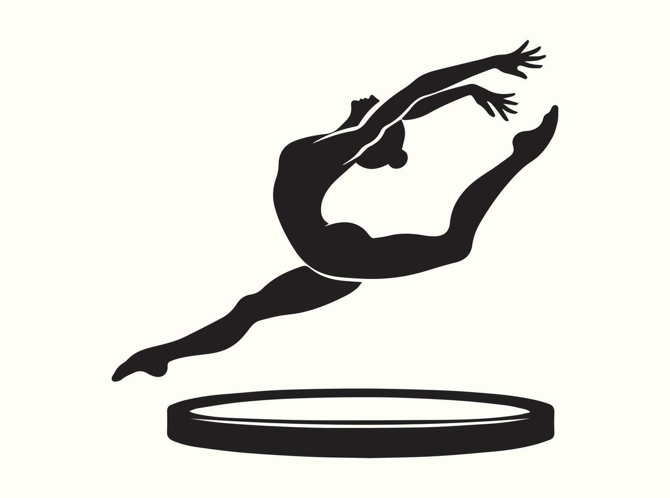 Inspirational Gymnast Pose Silhouette Art in Black for Fitness and Strength Decor vector