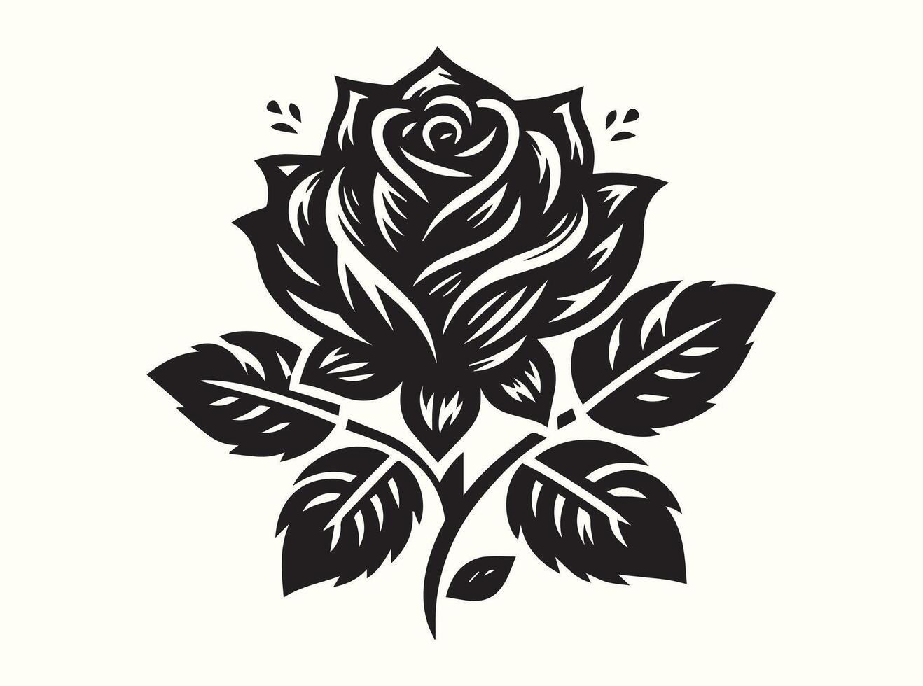 RMinimalist Rose Flower Silhouette Prints for Contemporary and Elegant Interiors vector