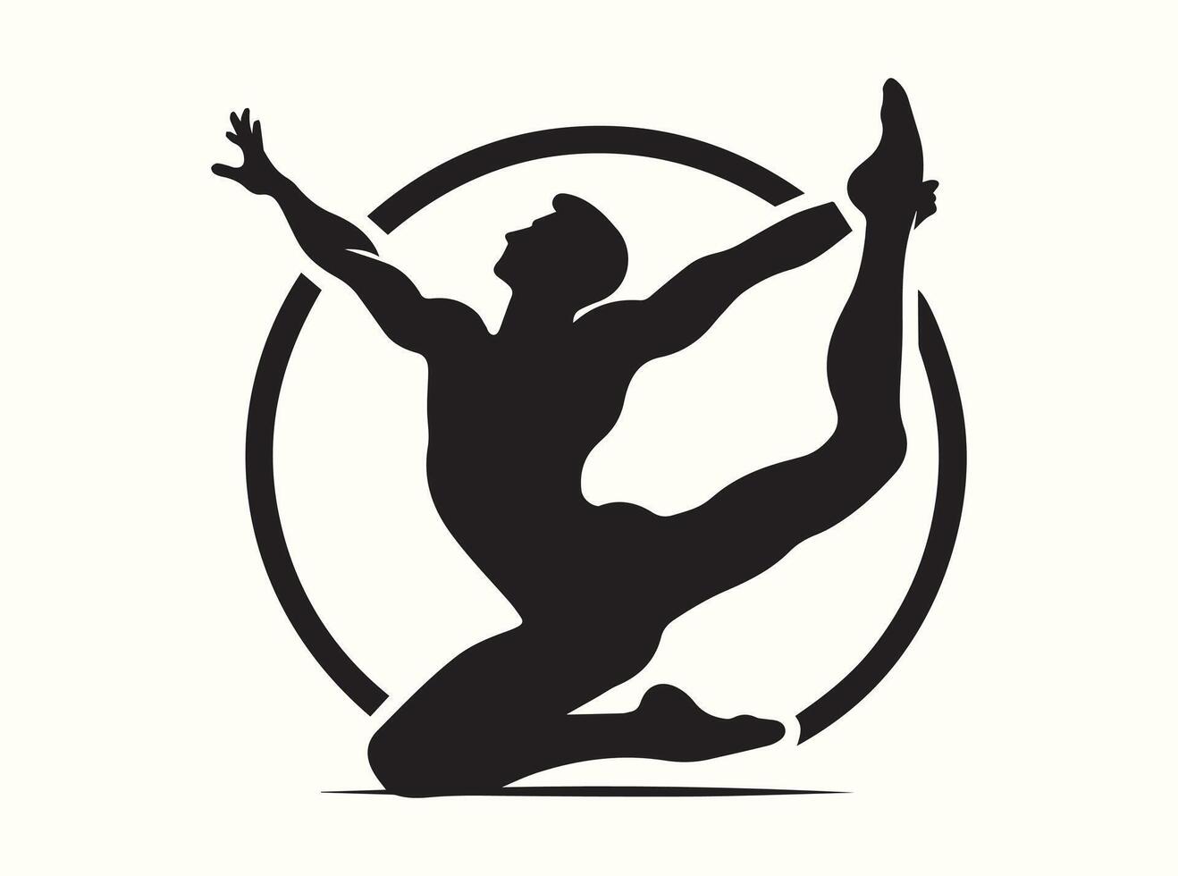 Black Gymnast Pose Silhouette Designs for Contemporary and Motivational Wall Art vector
