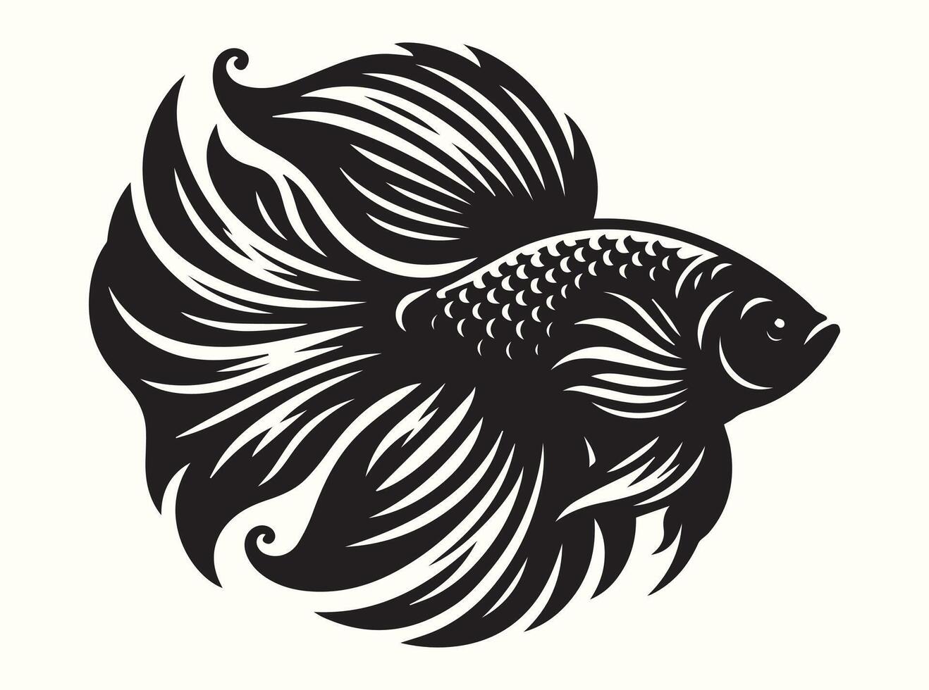 Sleek Black Fish Silhouette Prints for Nature Lovers Home and Office Decoration vector
