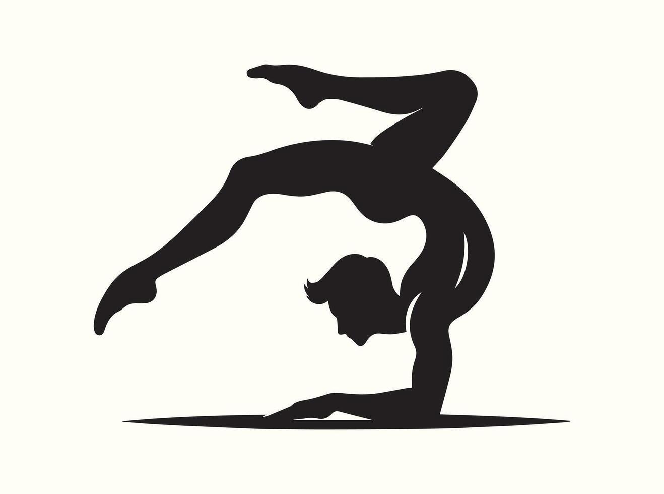 Black Gymnast Pose Silhouette Wall Art for Athletic and Fitness-Inspired Interiors vector