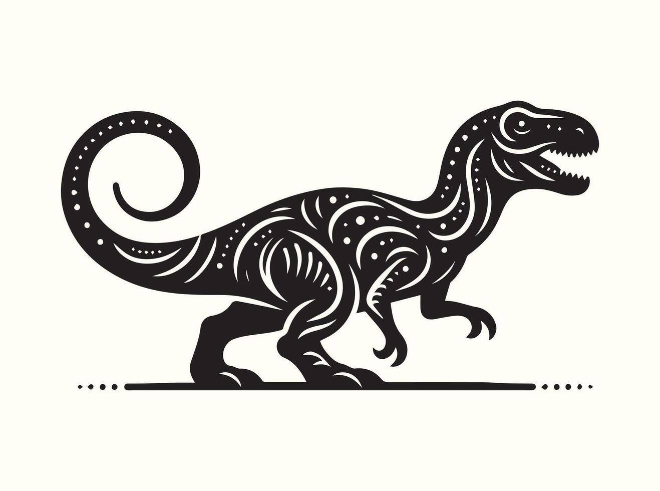 Black Dinosaur Silhouette Designs for Bold and Artistic Interior Spaces vector
