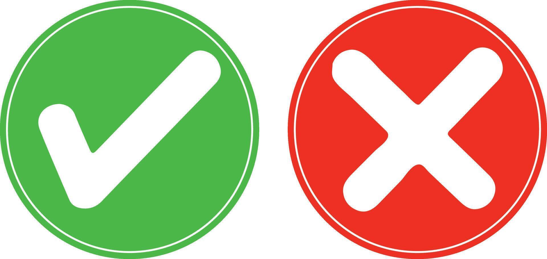 Approval and Rejection Symbols for Decision Making vector