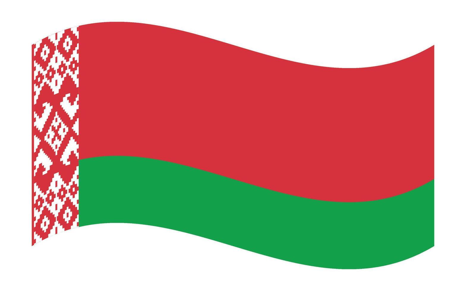 Wavy flag of Belarus, isolated on a transparent background. Flag of Republic of Belarus. illustration. vector