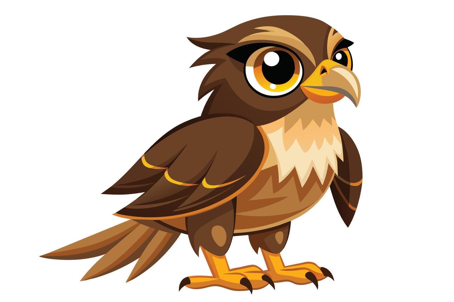 Cute Hawk Sharpeyed gradient illustration in white background vector