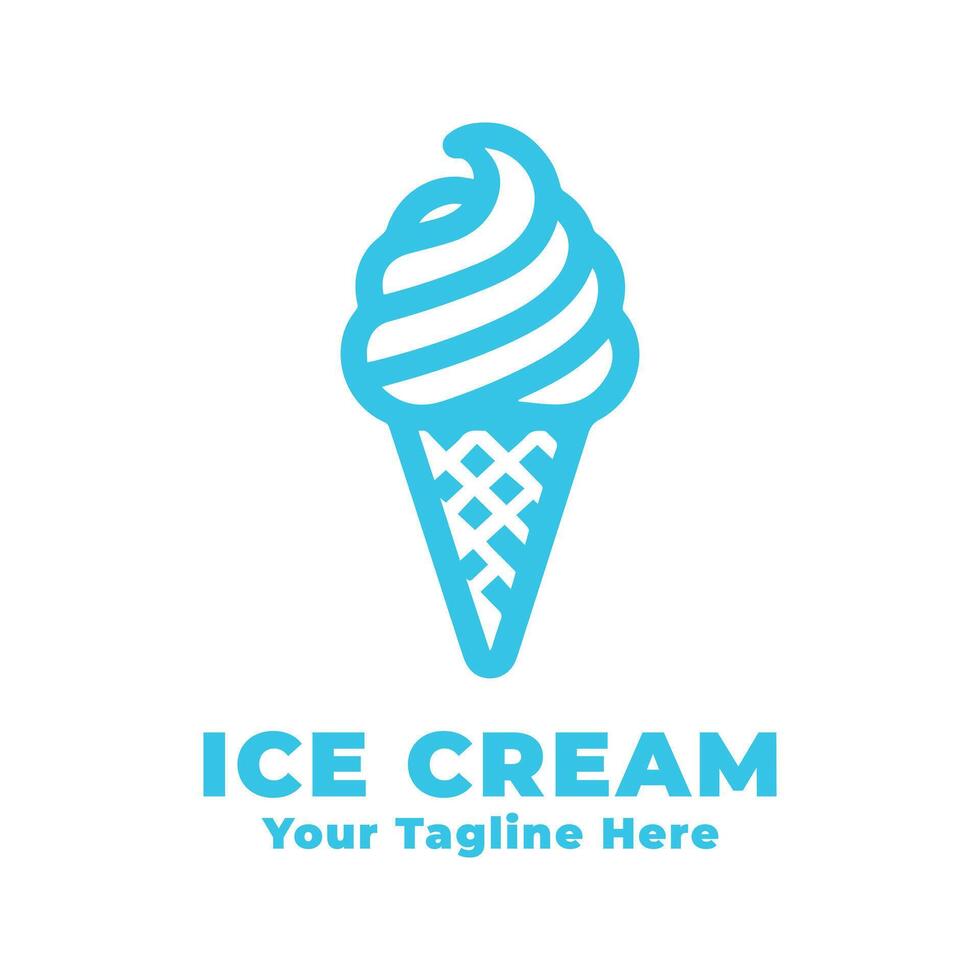 Ice Cream Logo Simple Silhouette Illustration vector
