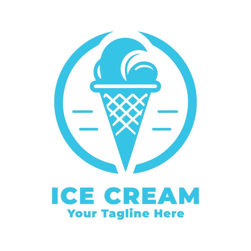 Ice Cream Logo Simple Design vector