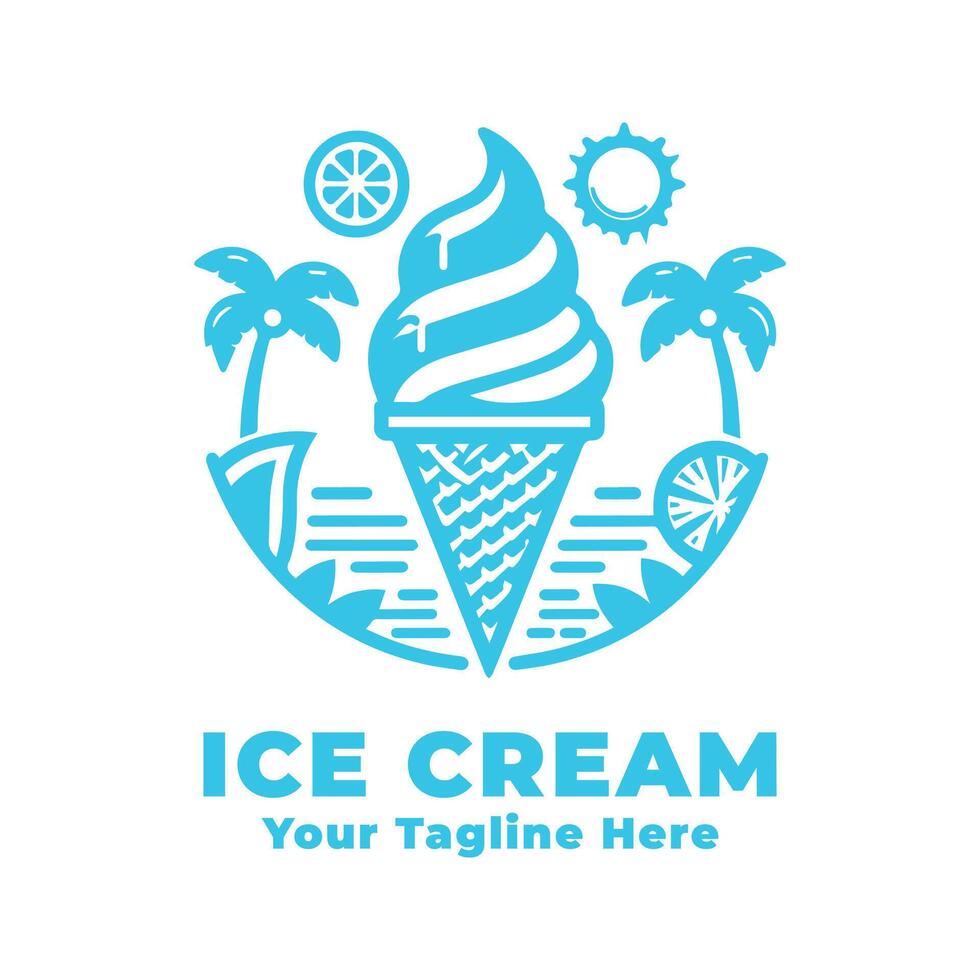 Simple Ice Cream Logo Design vector