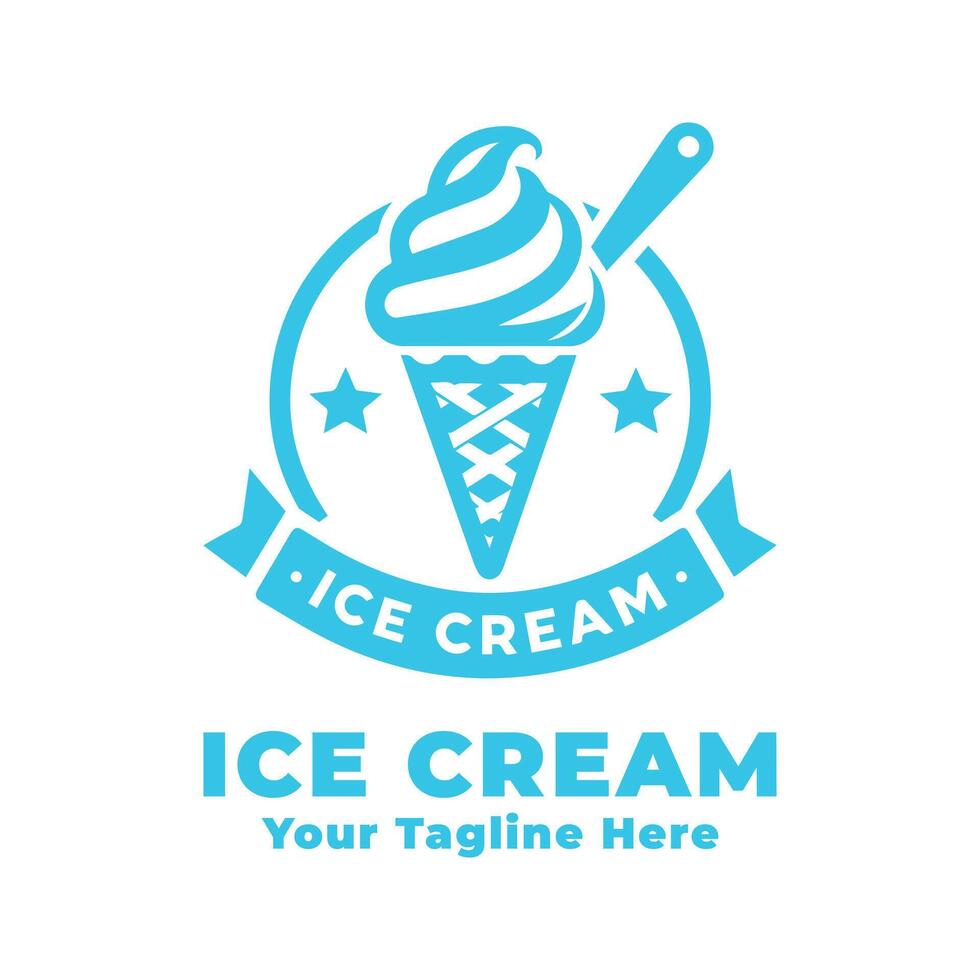 Simple Ice Cream Logo Illustration Design vector