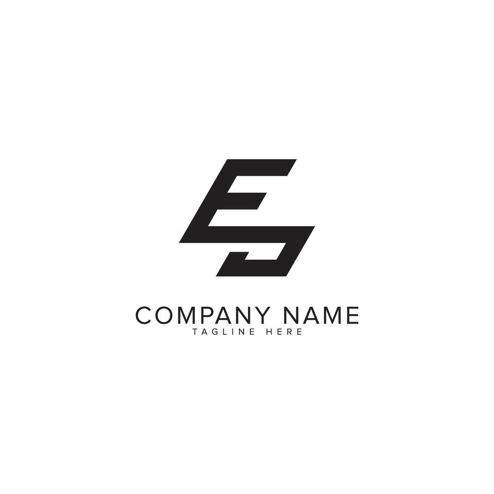 ES SE Modern Creative Minimal Business Letter Logo Design Icon Symbol. vector