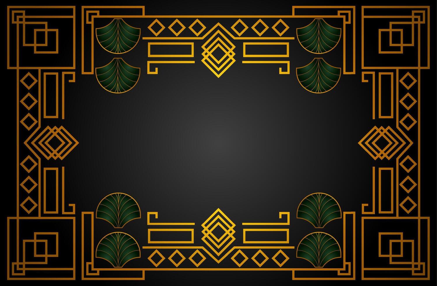 This Art Deco Background features geometric patterns with a touch of elegance and luxury. Combining elements of symmetrical lines, futuristic shapes, and geometric motifs. vector
