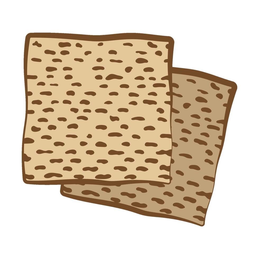Matzo in clip art style. Isolated illustration for Passover design vector