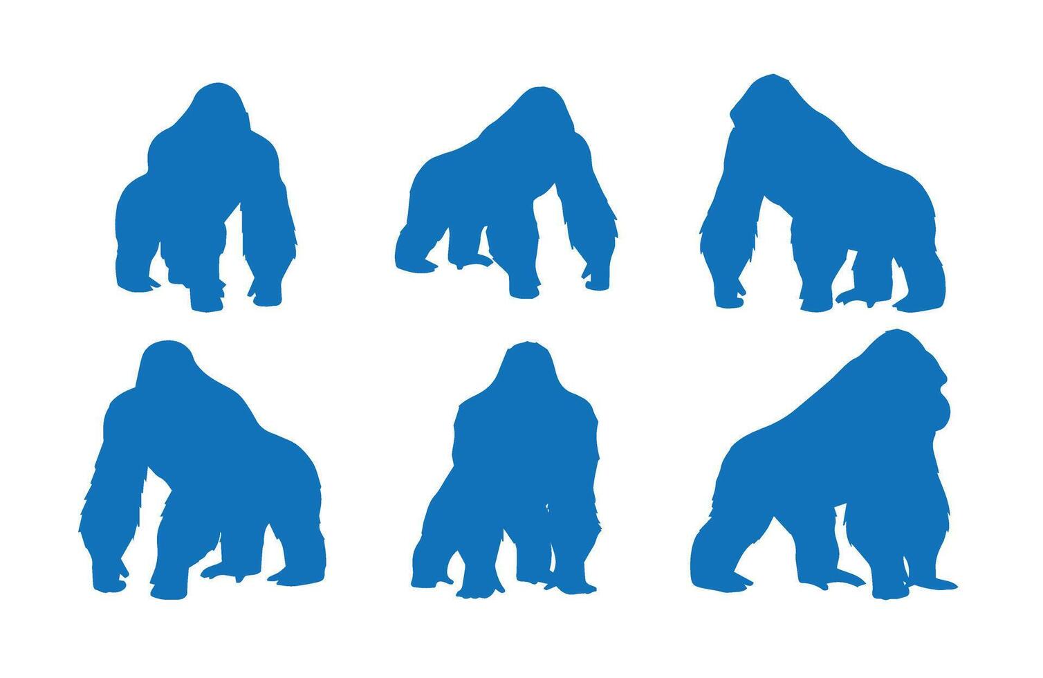 Gorilla Illustration Shadows Collection Animal Artwork vector