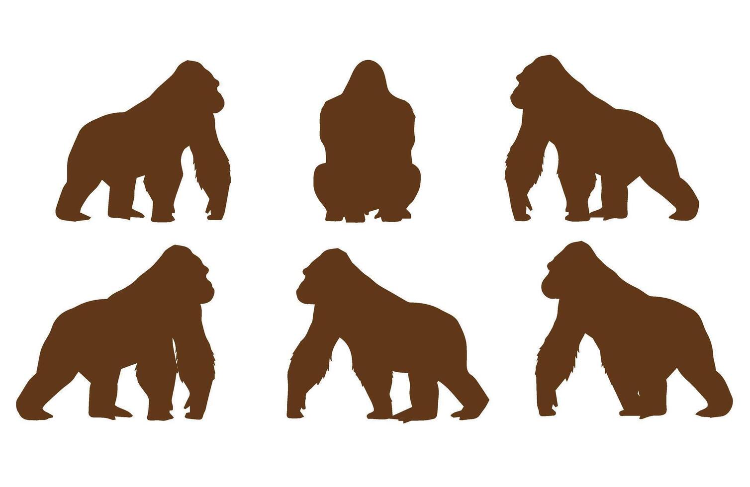 Wildlife Animal Illustration Gorilla Art Style vector