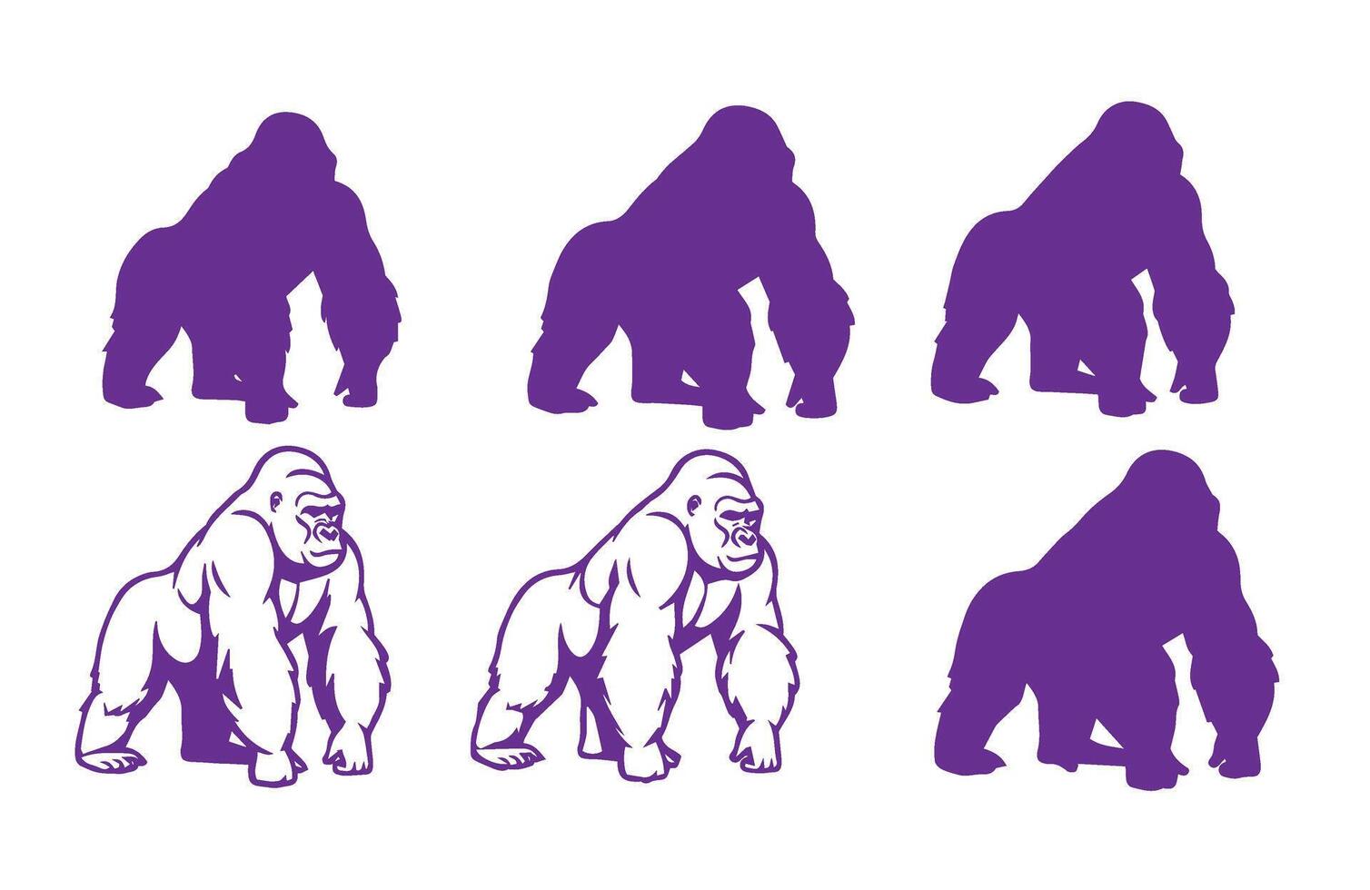 Illustration Gorilla Animal Collection Digital Art vector