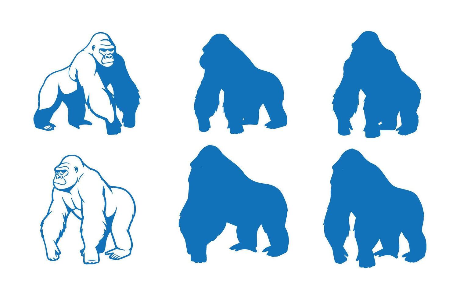 Gorilla Illustration Creative Animal Collection Art vector