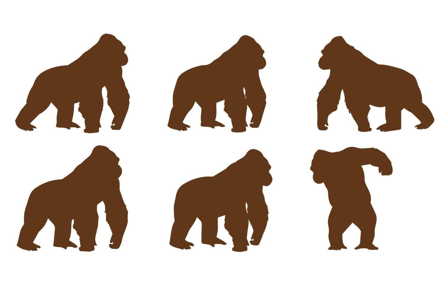 Gorilla Illustration Animal Collection Print Art vector