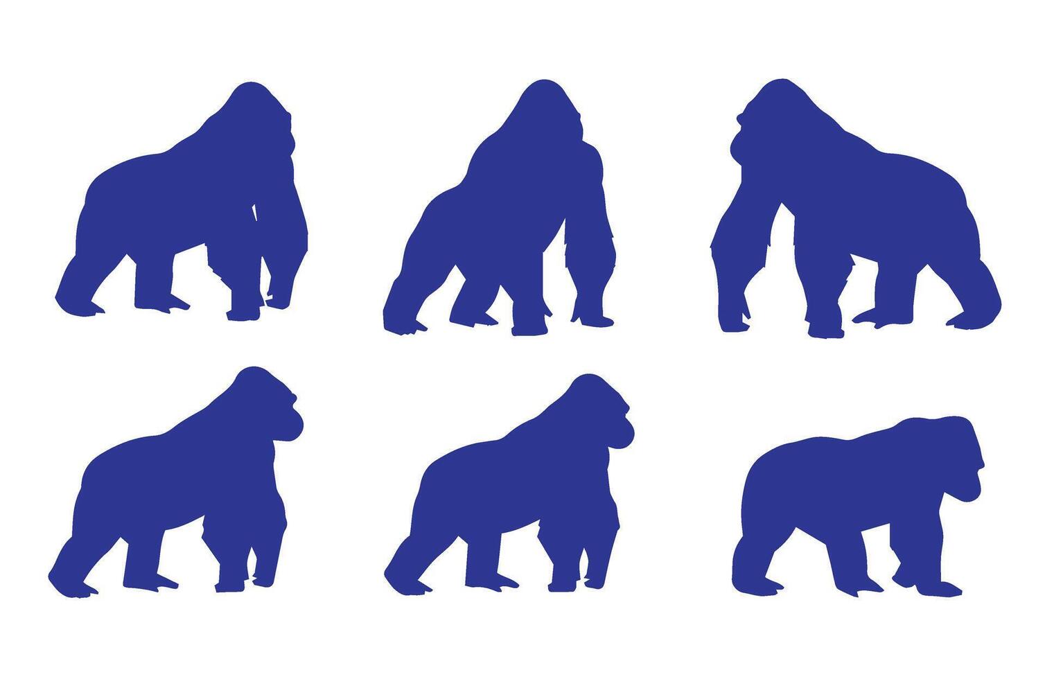 Animal Collection Gorilla Shadows Graphic Art vector