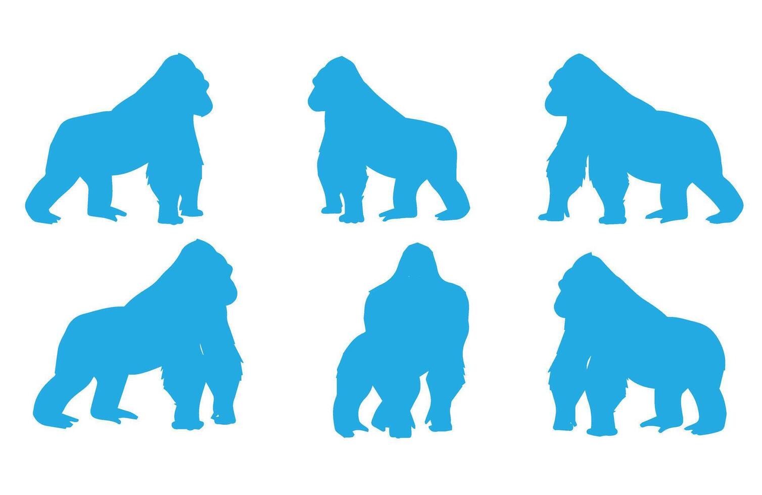 Gorilla Collection Shadows Illustration Animal Creative vector