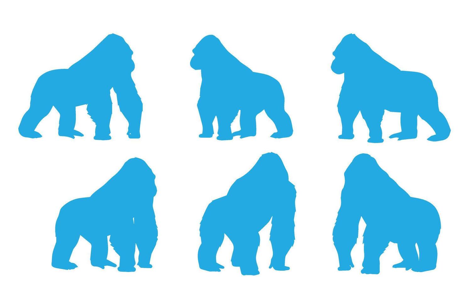 Gorilla Illustration Collection Animal Shadows Creative vector