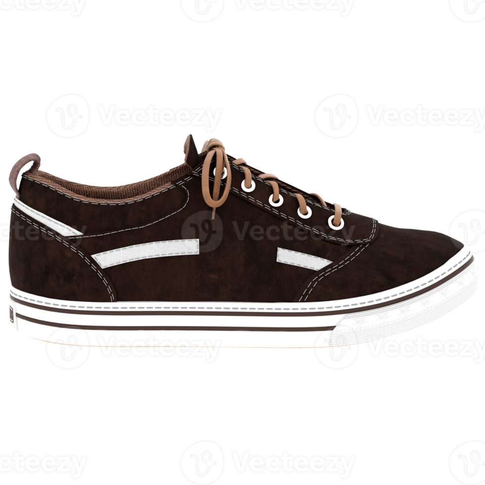 3d render brown sneakers with transparent wallpaper png