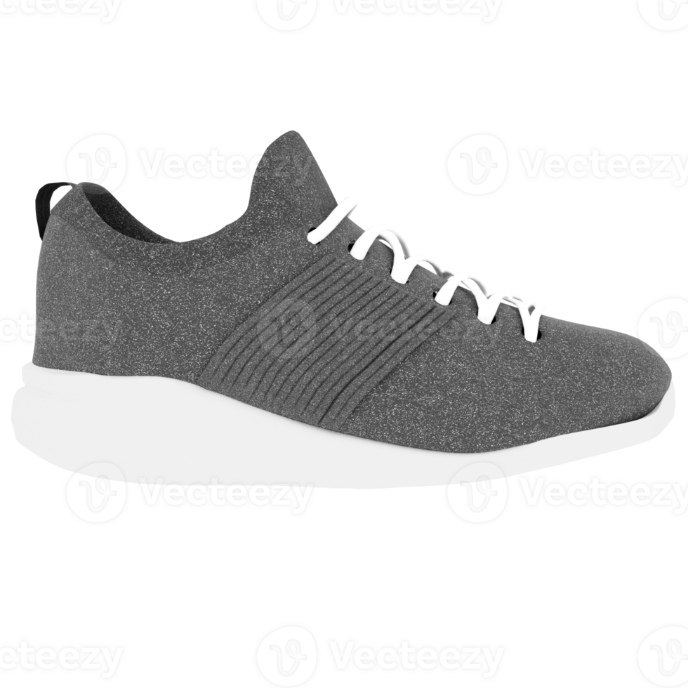 3d render gray sneaker with transparent wallpaper png