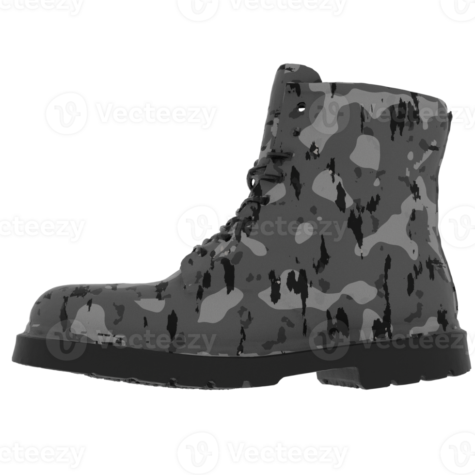 Camouflage boots with transparent background png