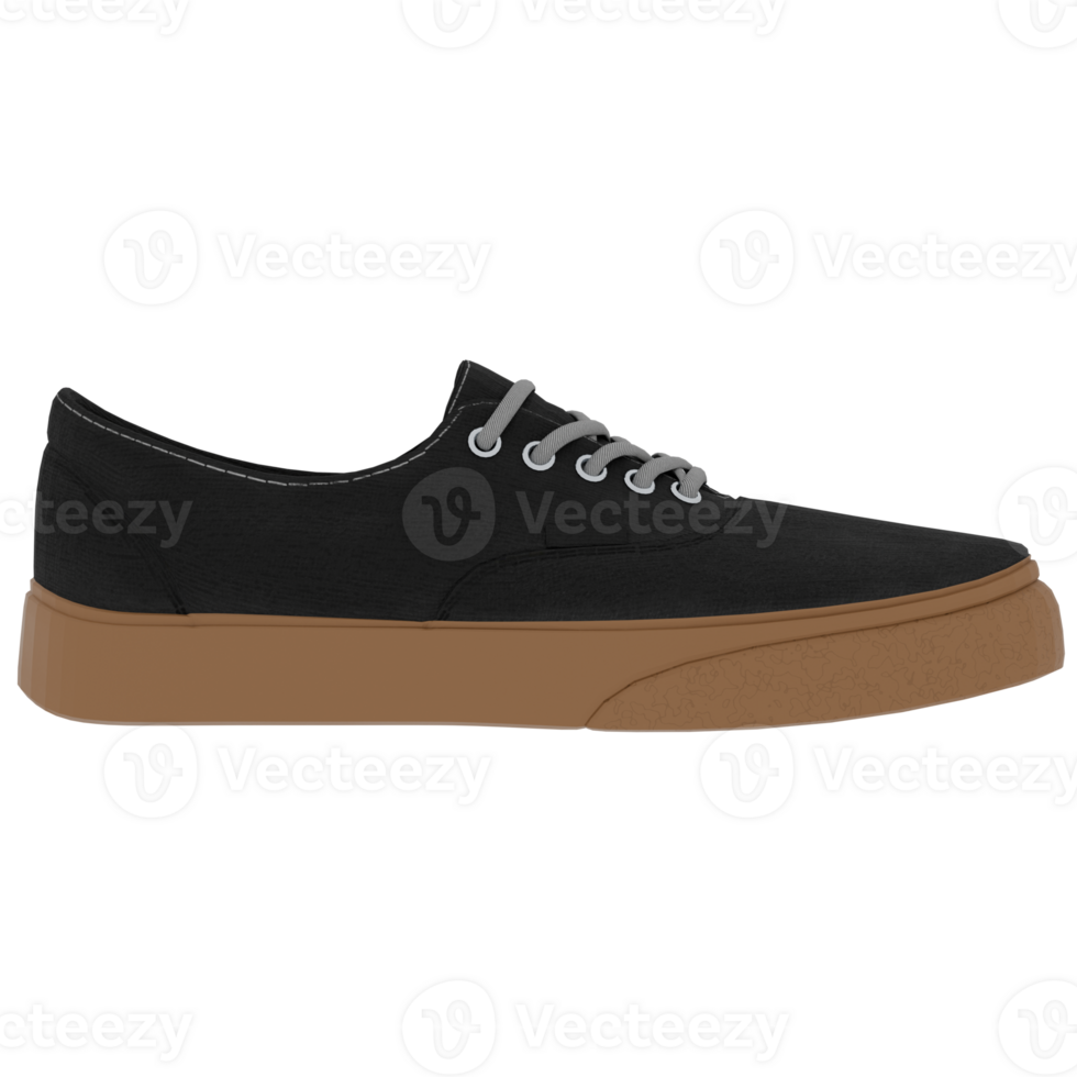 Black canvas sneaker with transparent background png