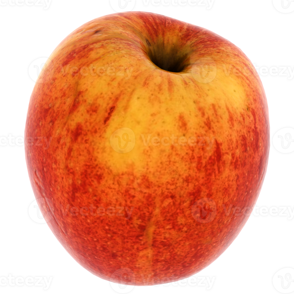 3d render apple with transparent background png