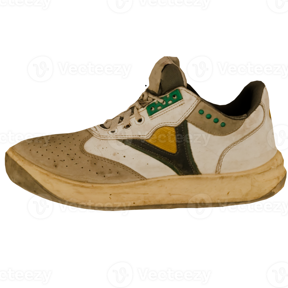 3d render dirty sneaker with transparent wallpaper png