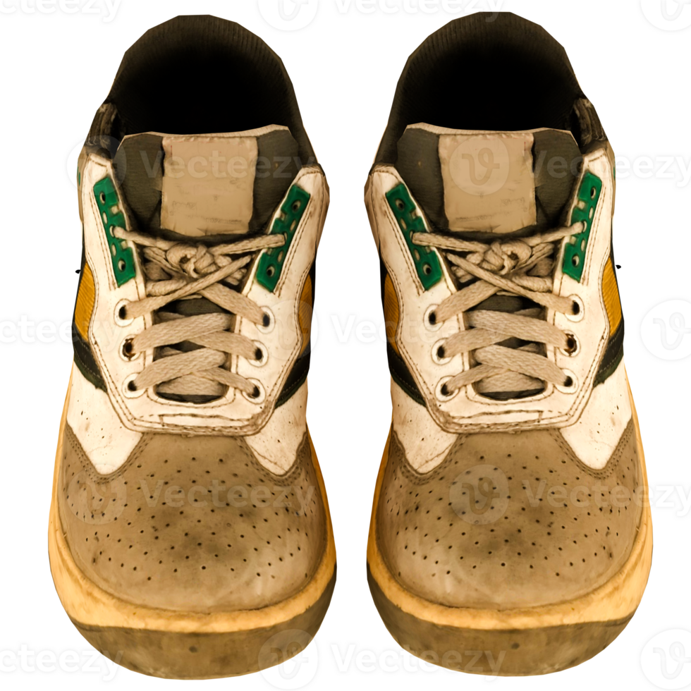 3d render dirty sneaker with transparent background png