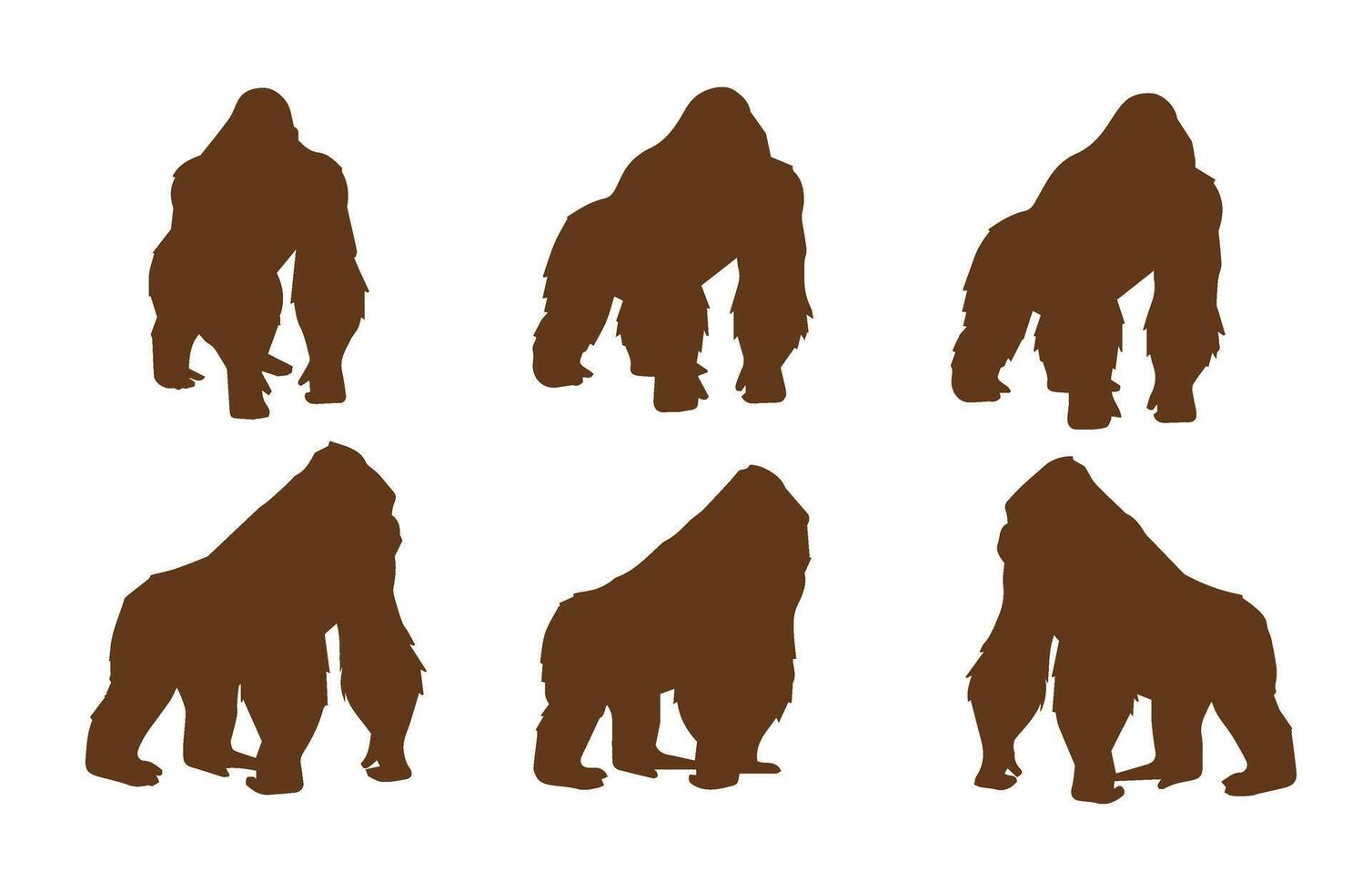 Gorilla Collection Shadows Animal Art Design vector