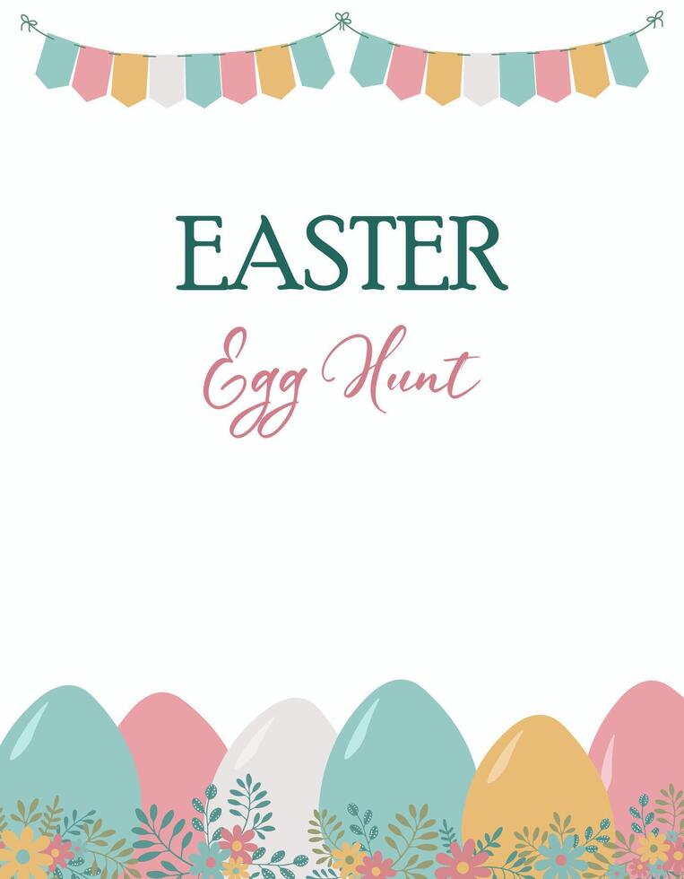 Easter Egg Hunt Poster Template vector