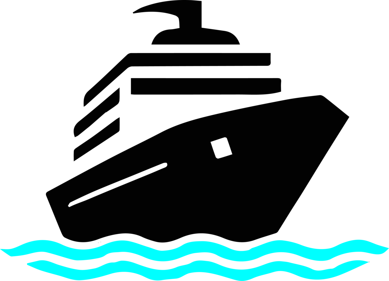 A cruise ship floating in the ocean png