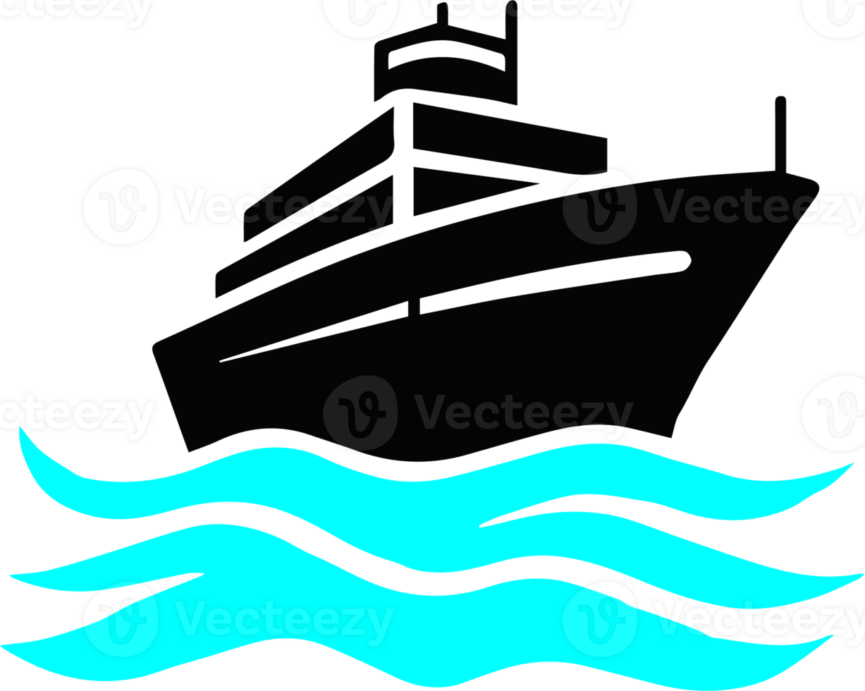 A ship in the water with waves png