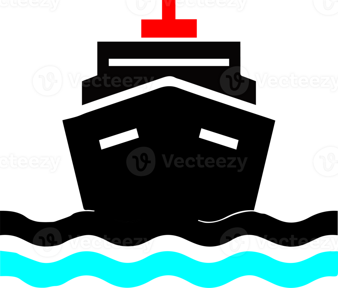 A ship with a red light on top of it png