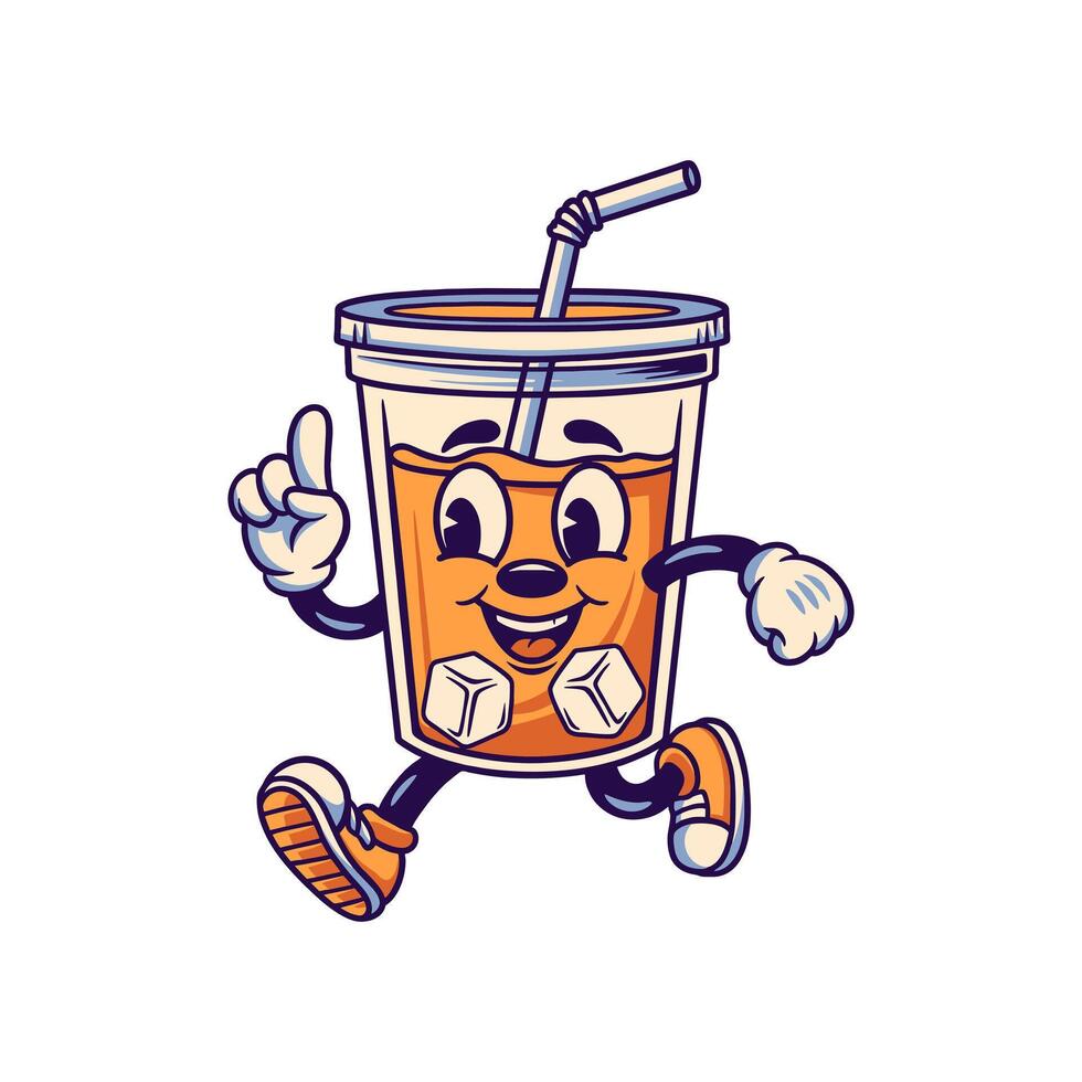 Orange Juice Running Cartoon vector