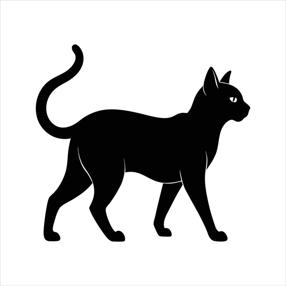 silhouette of the cats black color isolated vector