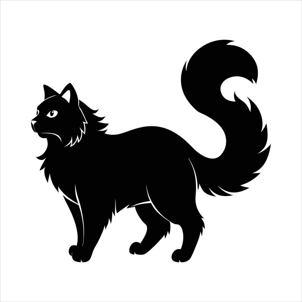 Siberian Cat Walks Royalty vector