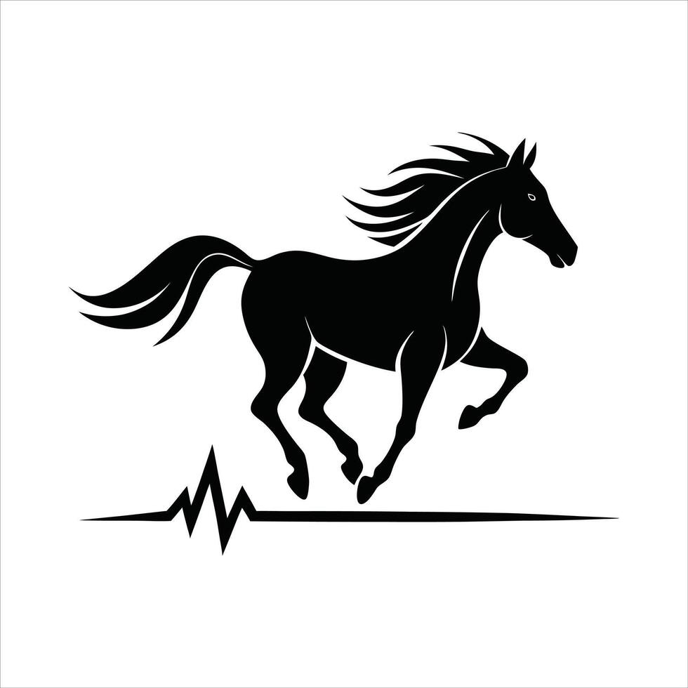 Hand drawn horse outline vector