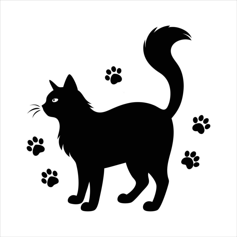 Siberian Cat Silhouette vector