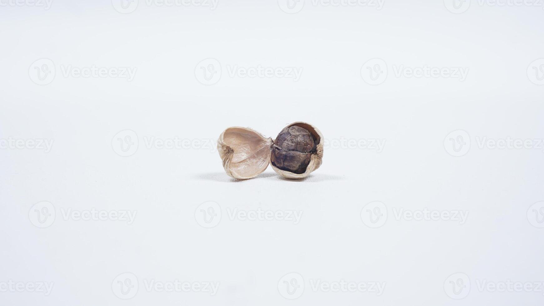 A Peeled White Cardamom with Exposed Seeds photo