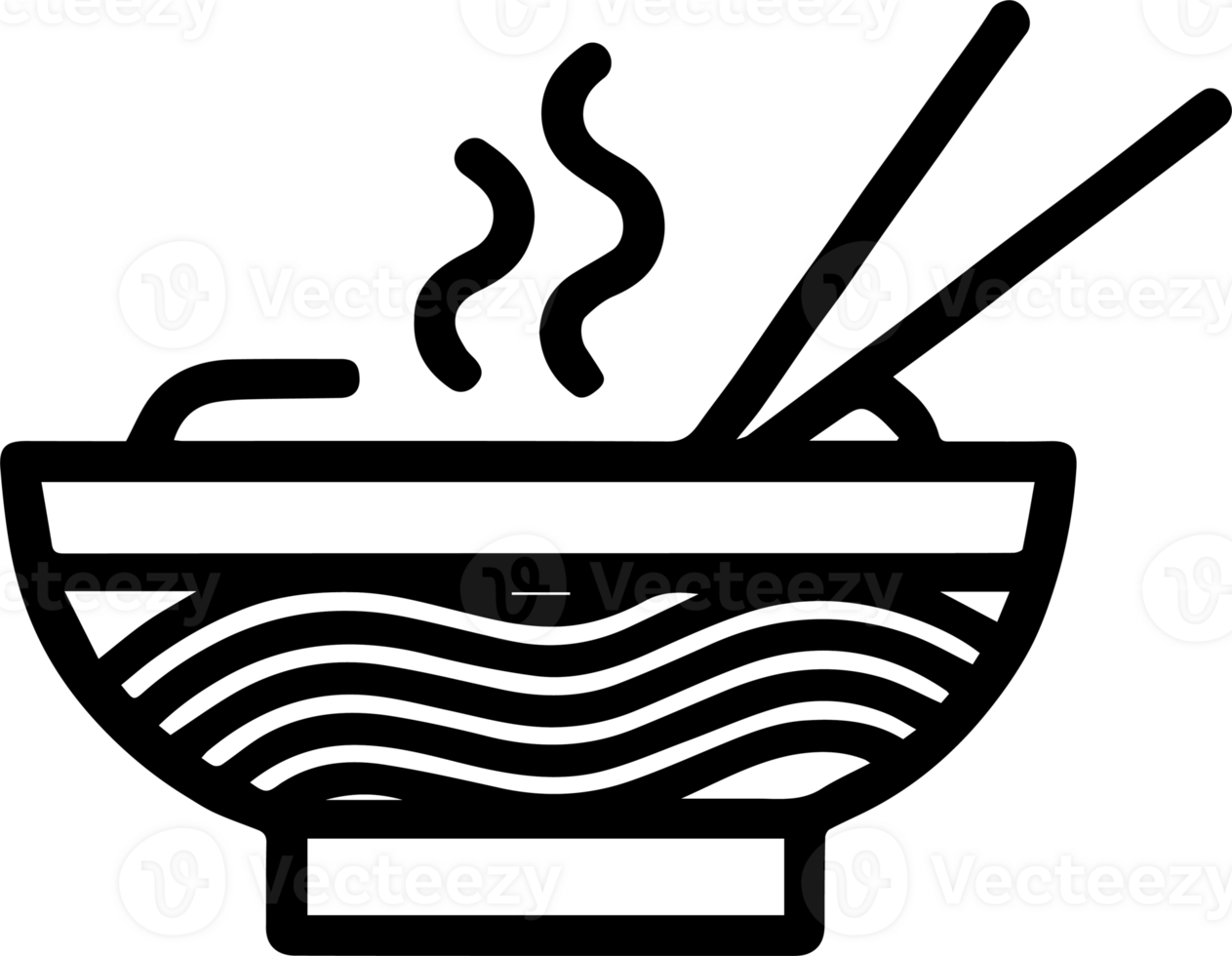 A black and white illustration of a bowl with waves png