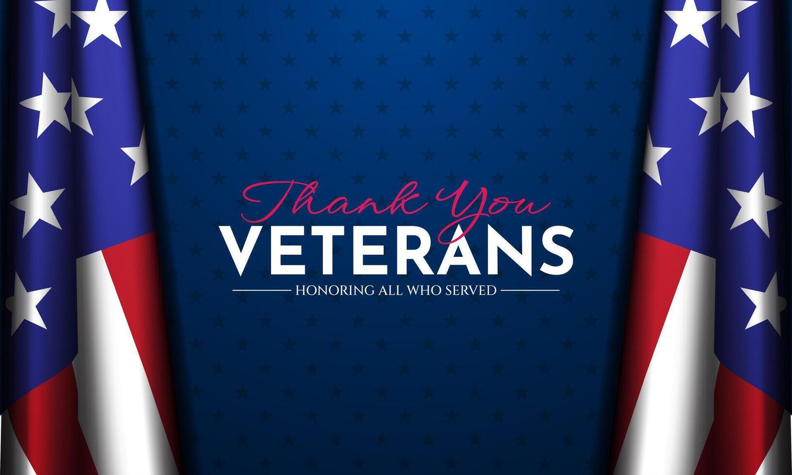 Thank you veterans, November 11, honoring all who served, American flags background design illustration vector