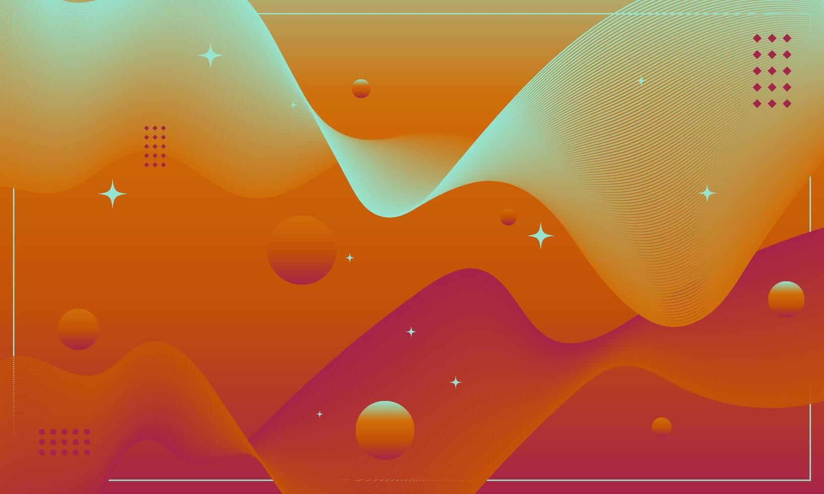 Modern orange abstract background of flowing element trend design. vector