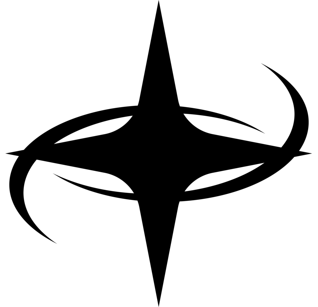 A black and white logo with a circle png